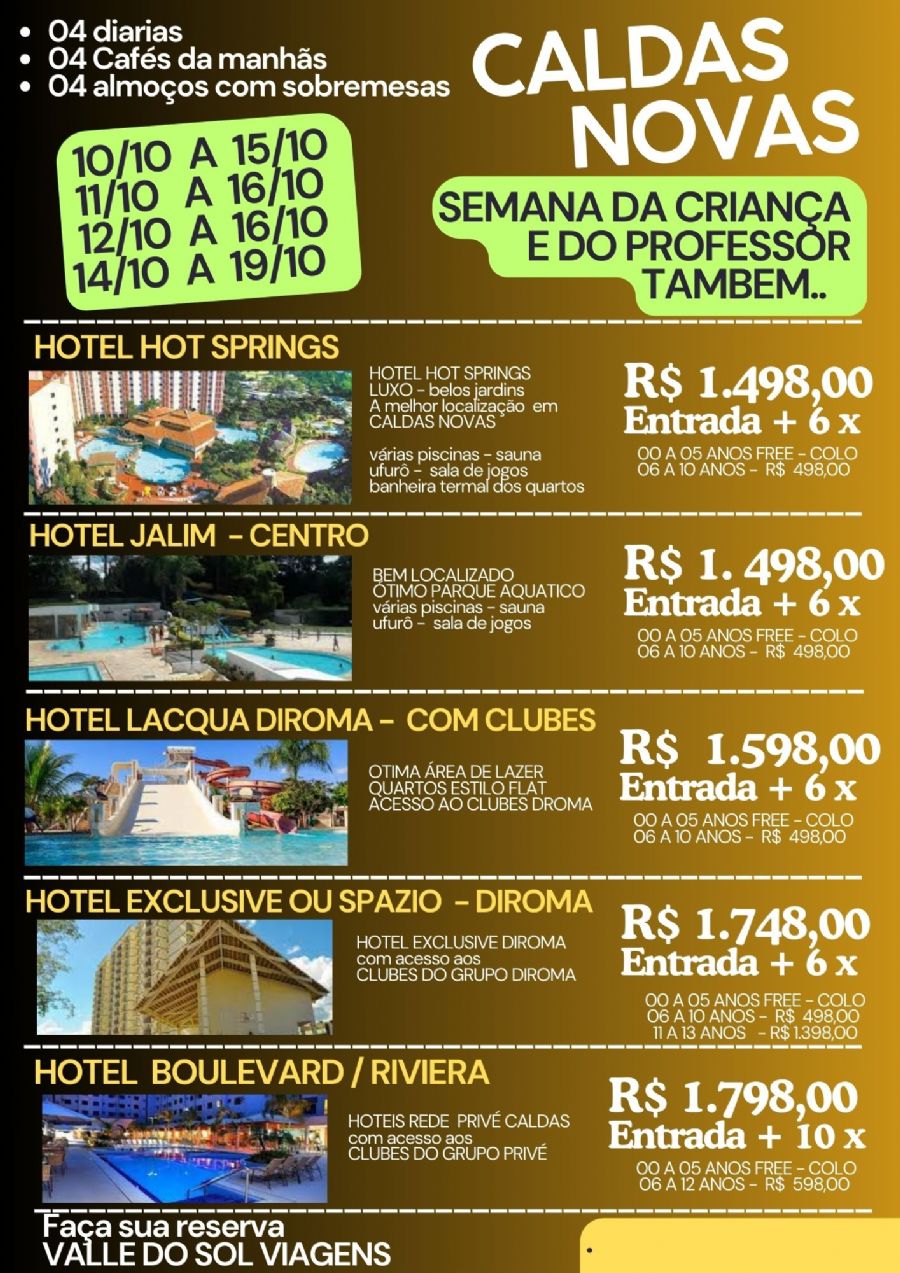 CALDAS NOVAS -  SEMANA DA CRIANÇA E DO PROFESSOR .